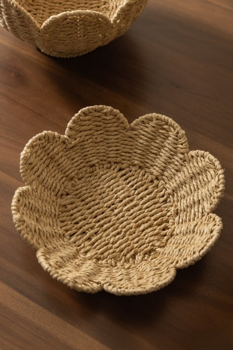 Cuenco decorativo en cuerda trenzada y metal Toransky