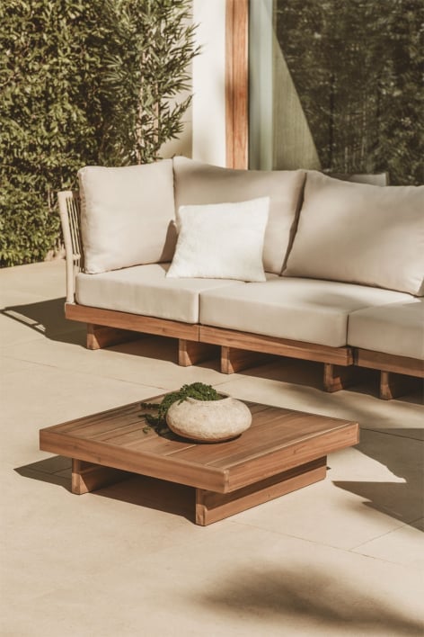 Mesa de centro para jardín cuadrada 75x75 cm en madera de acacia Dailin