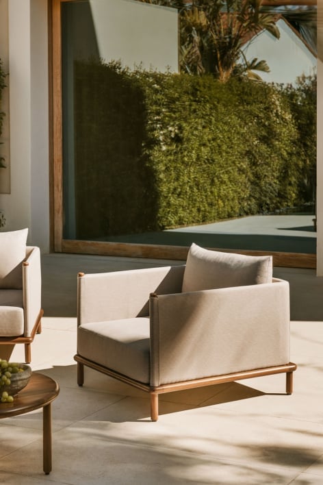 Sillón de jardín en madera de acacia Olivia