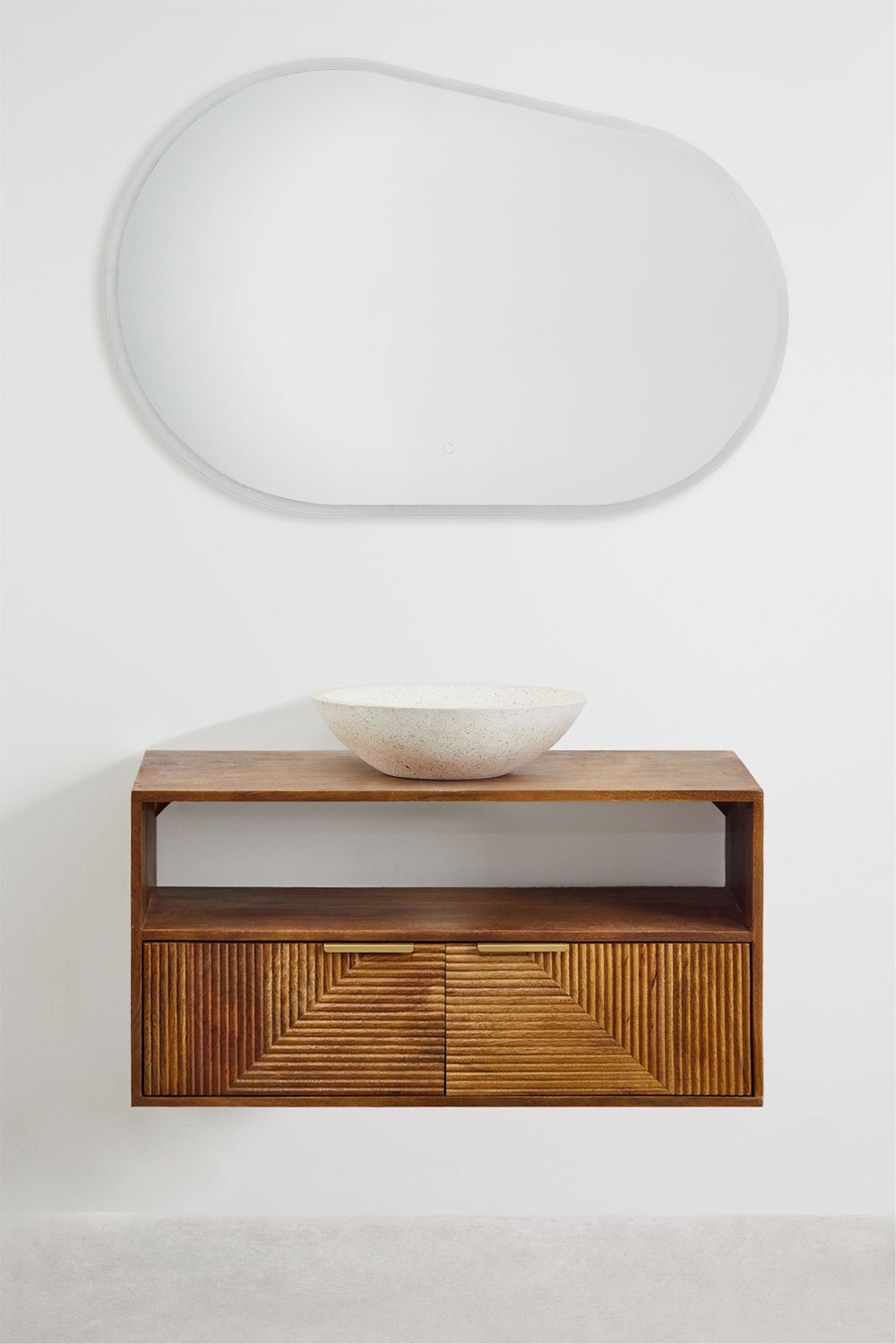 Conjunto de mueble de baño en madera de mango Baty, imagen de galería 2