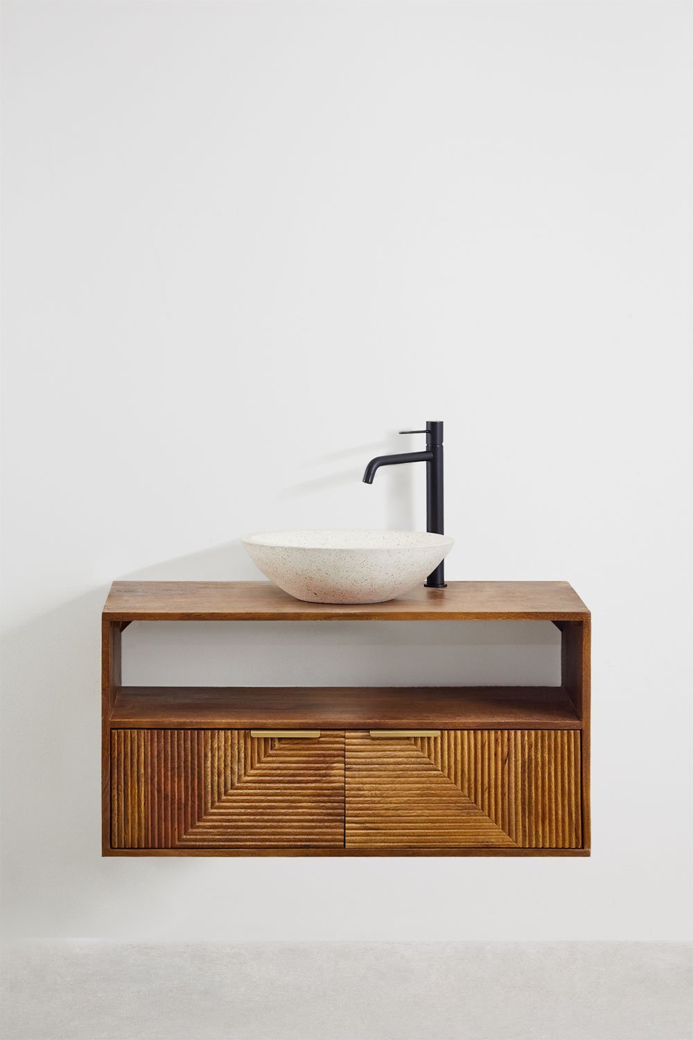 Conjunto de mueble de baño en madera de mango Baty, imagen de galería 1