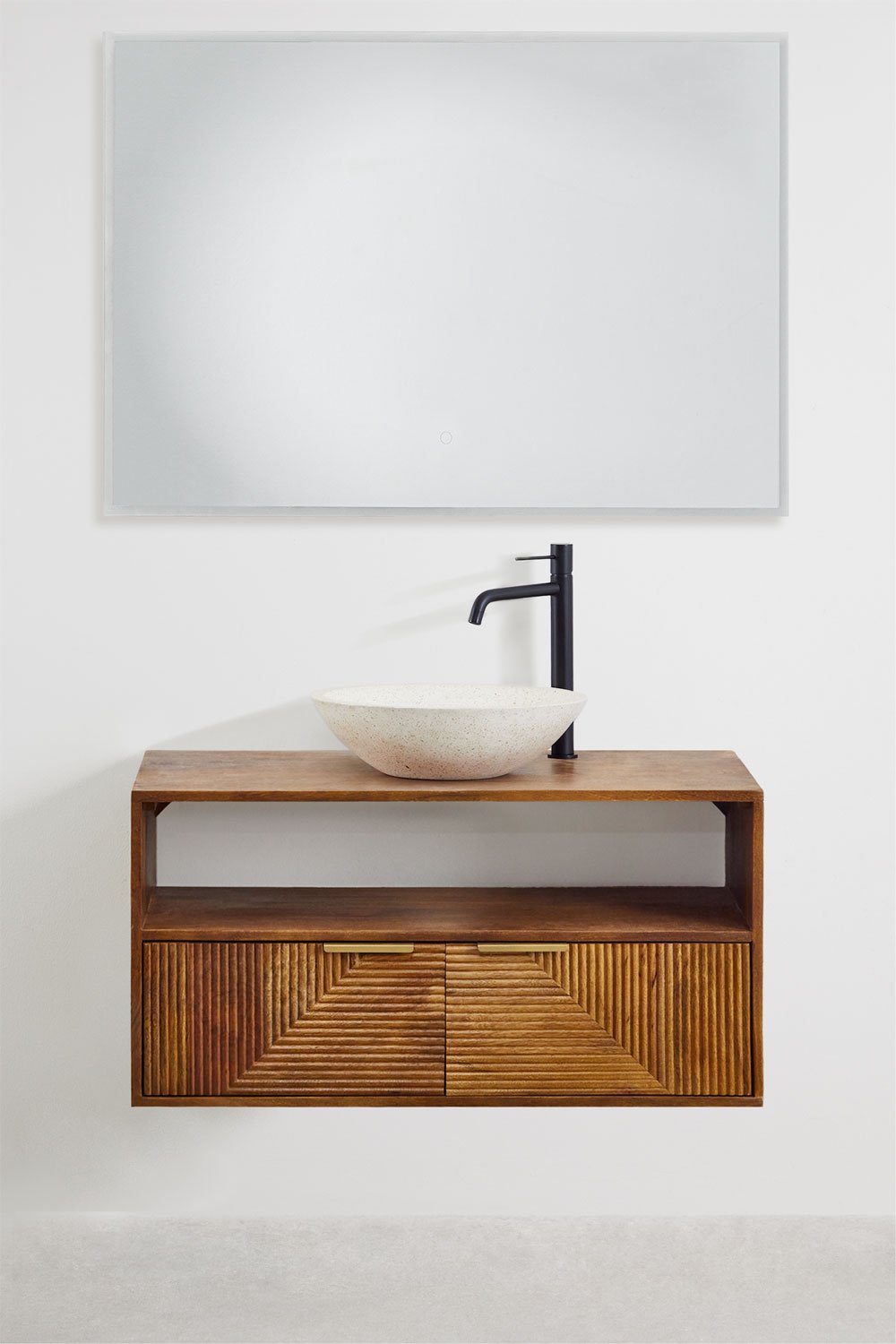 Conjunto de mueble de baño en madera de mango Baty, imagen de galería 2