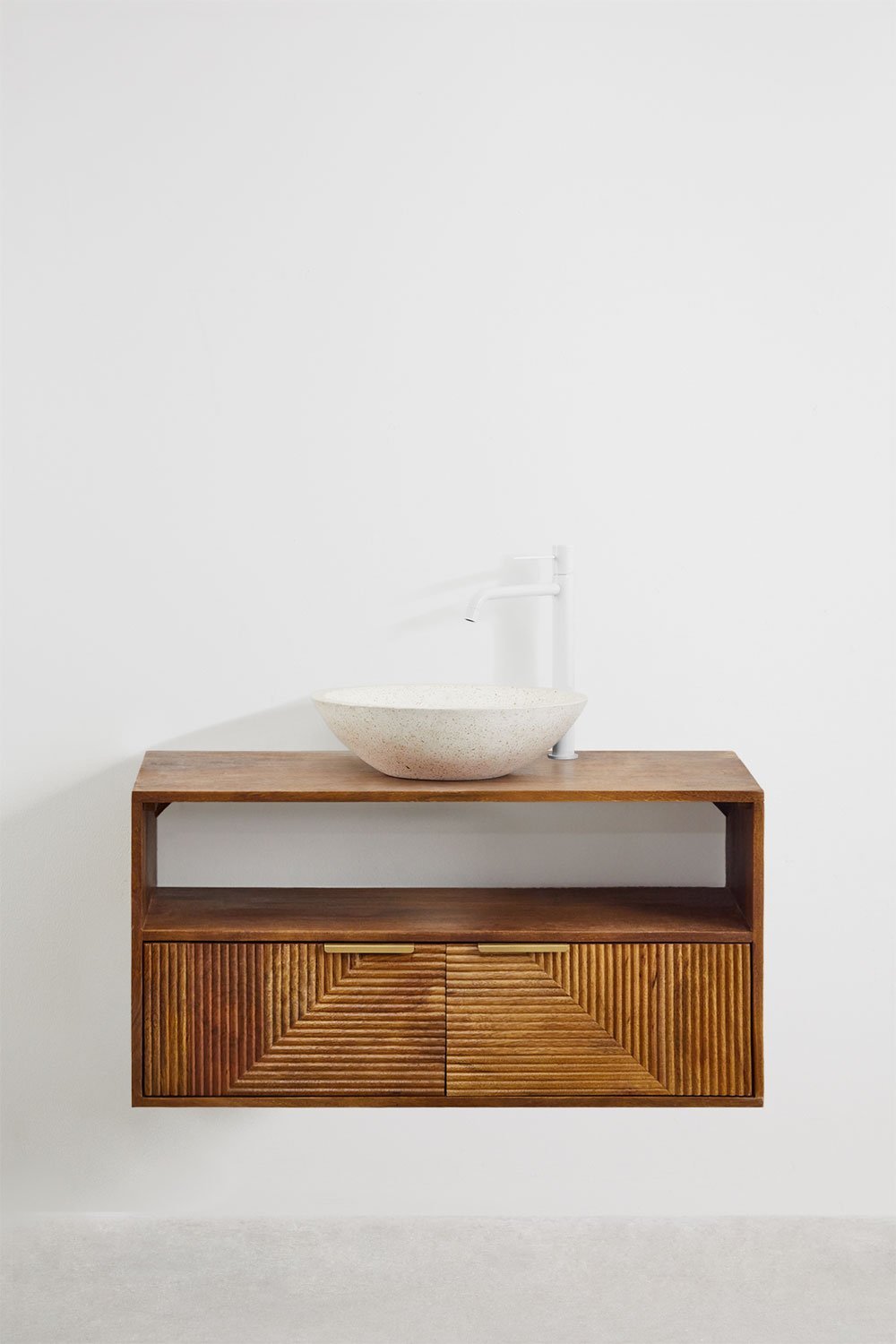 Conjunto de mueble de baño en madera de mango Baty, imagen de galería 1