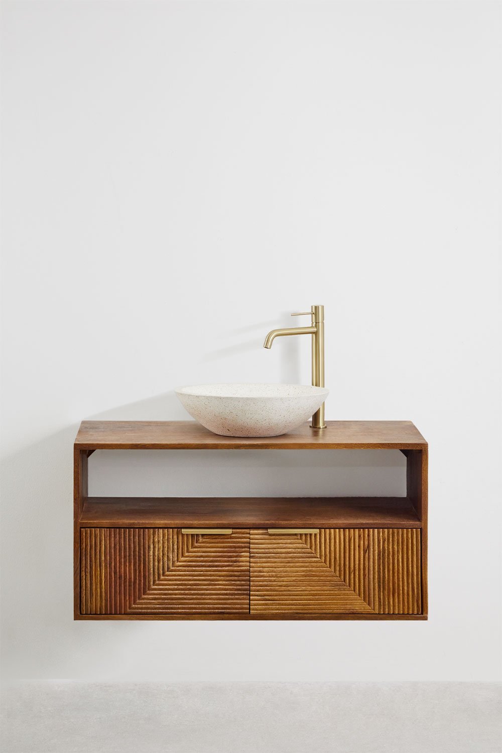 Conjunto de mueble de baño en madera de mango Baty, imagen de galería 1