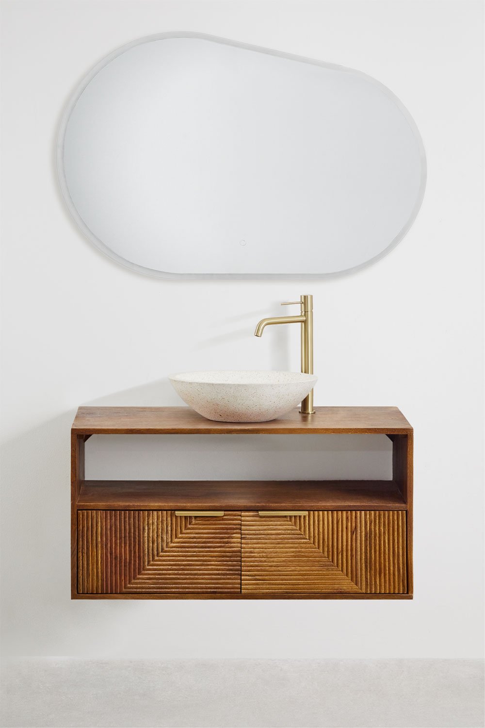 Conjunto de mueble de baño en madera de mango Baty, imagen de galería 2