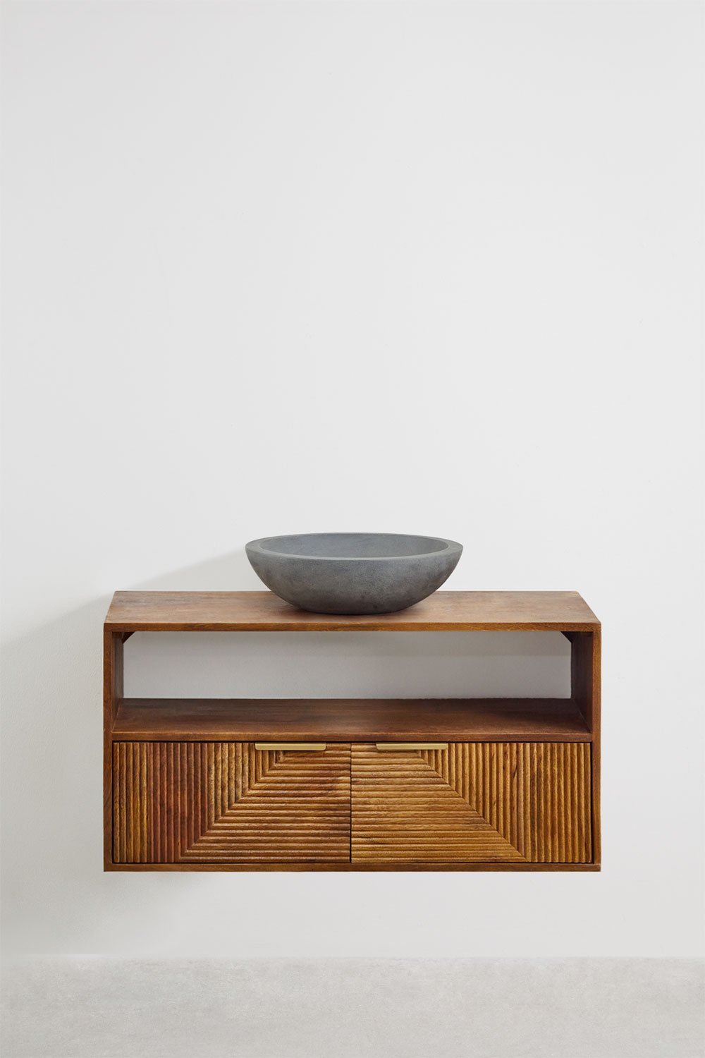 Conjunto de mueble de baño en madera de mango Baty, imagen de galería 1