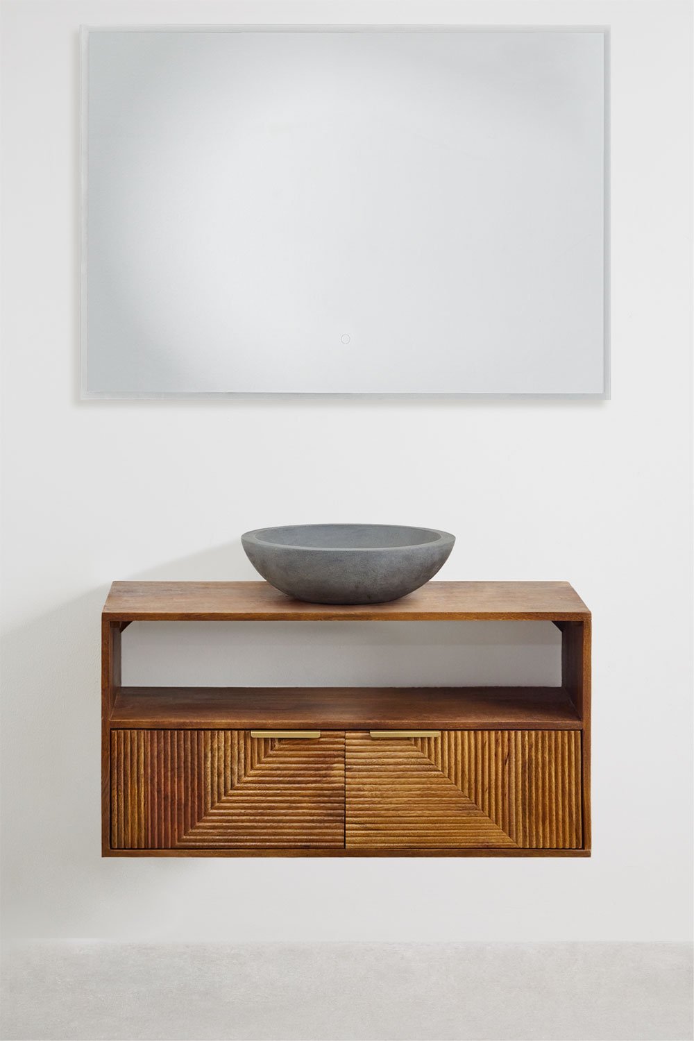 Conjunto de mueble de baño en madera de mango Baty, imagen de galería 2