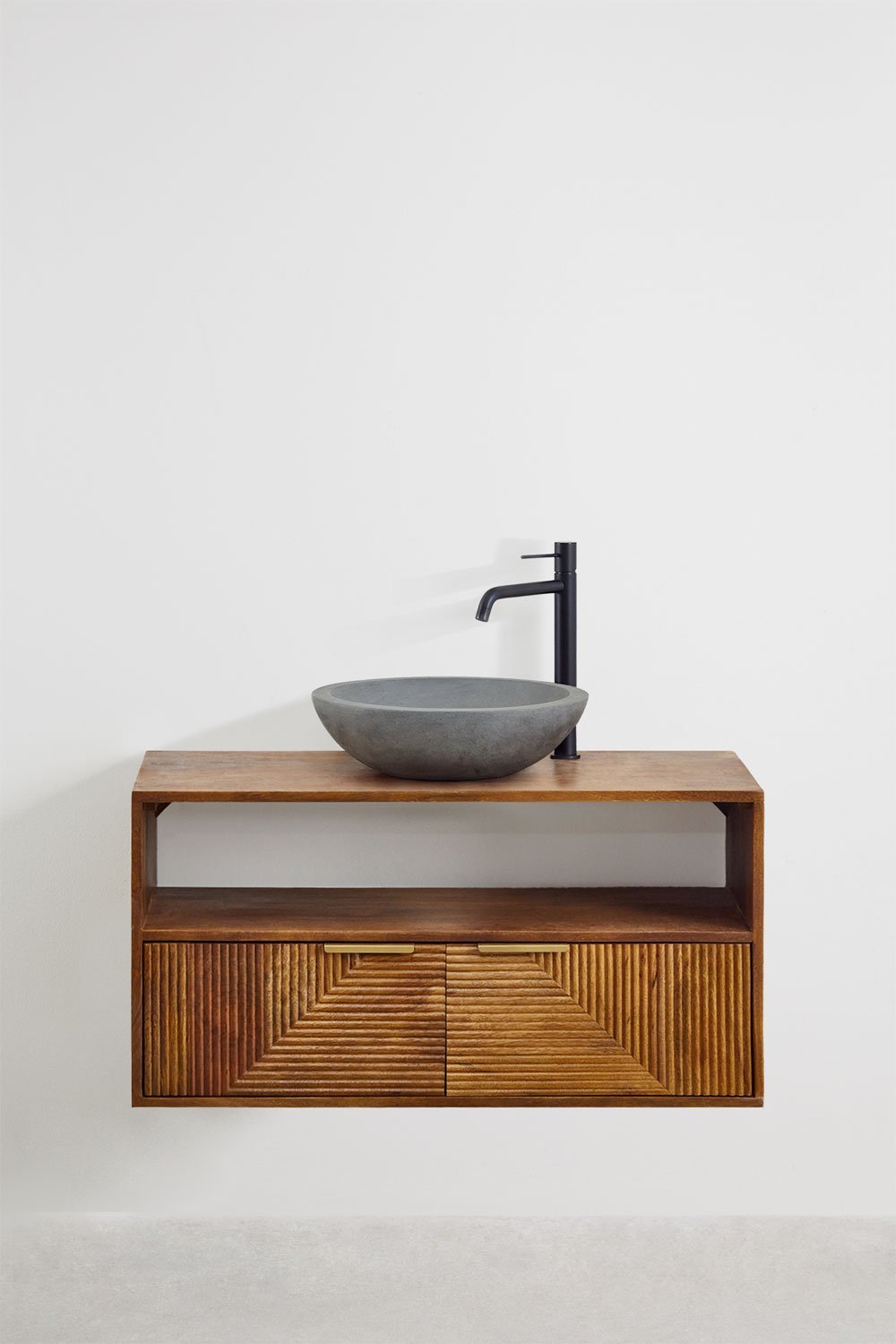 Conjunto de mueble de baño en madera de mango Baty, imagen de galería 1
