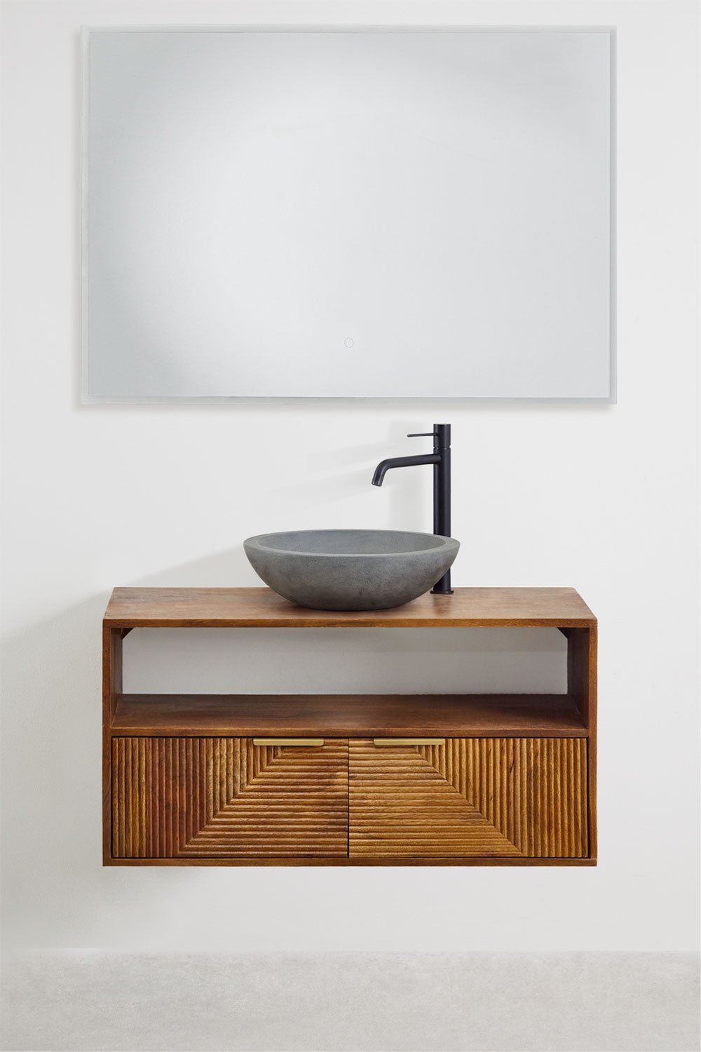 Conjunto de mueble de baño en madera de mango Baty, imagen de galería 1