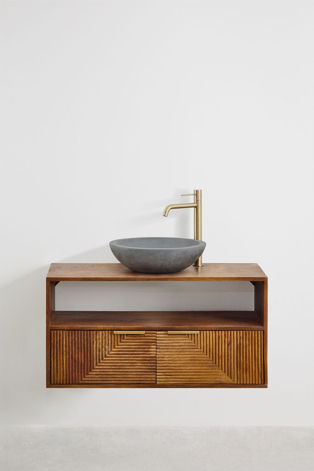 Conjunto de mueble de baño en madera de mango Baty, imagen de galería 1