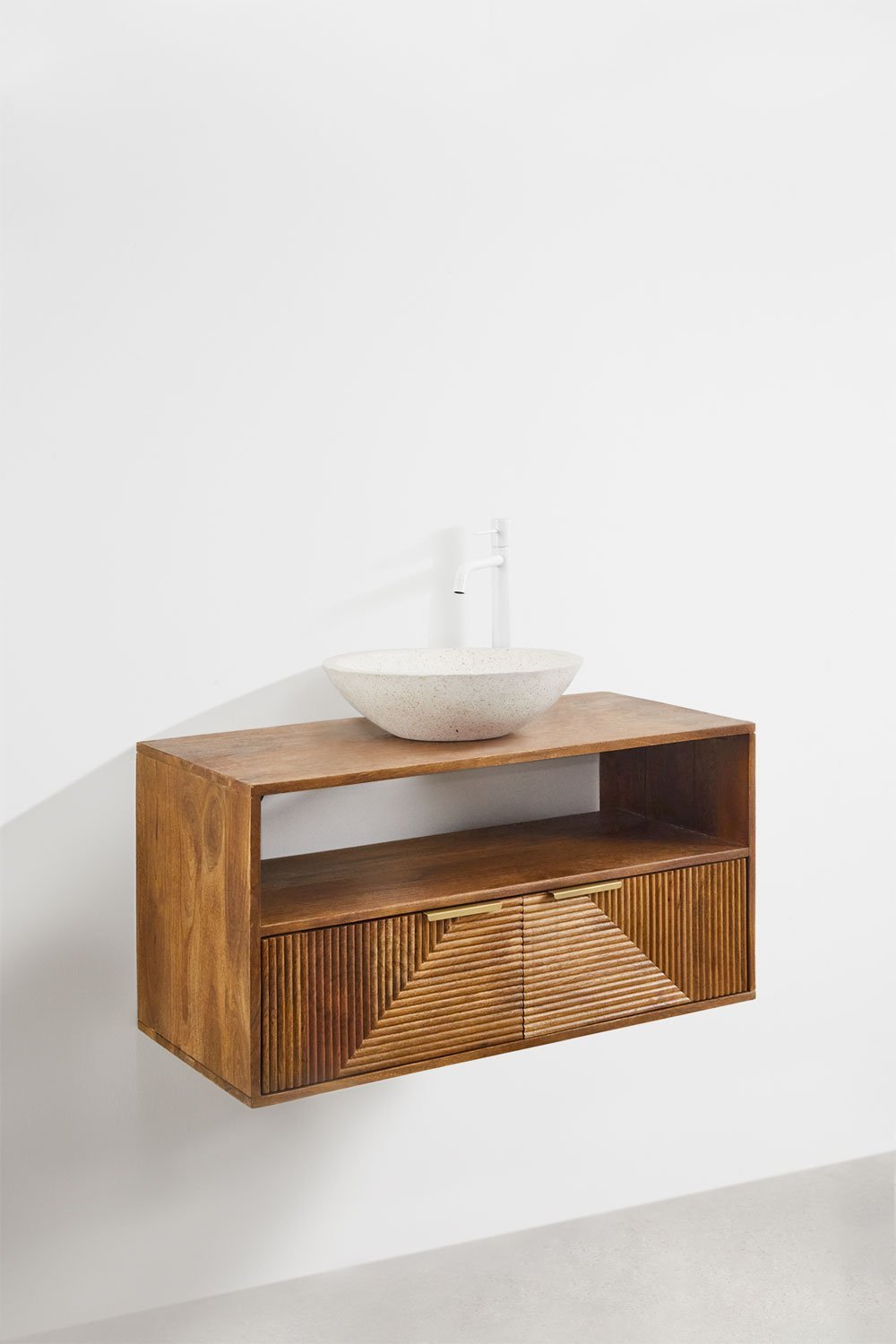 Conjunto de mueble de baño en madera de mango Baty, imagen de galería 2