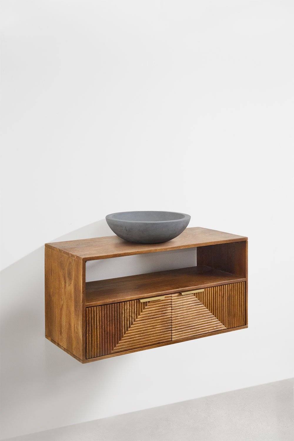 Conjunto de mueble de baño en madera de mango Baty, imagen de galería 2