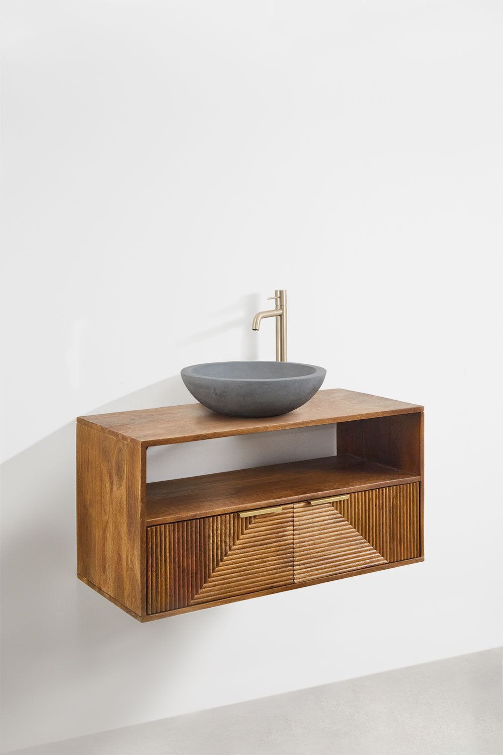 Conjunto de mueble de baño en madera de mango Baty, imagen de galería 2