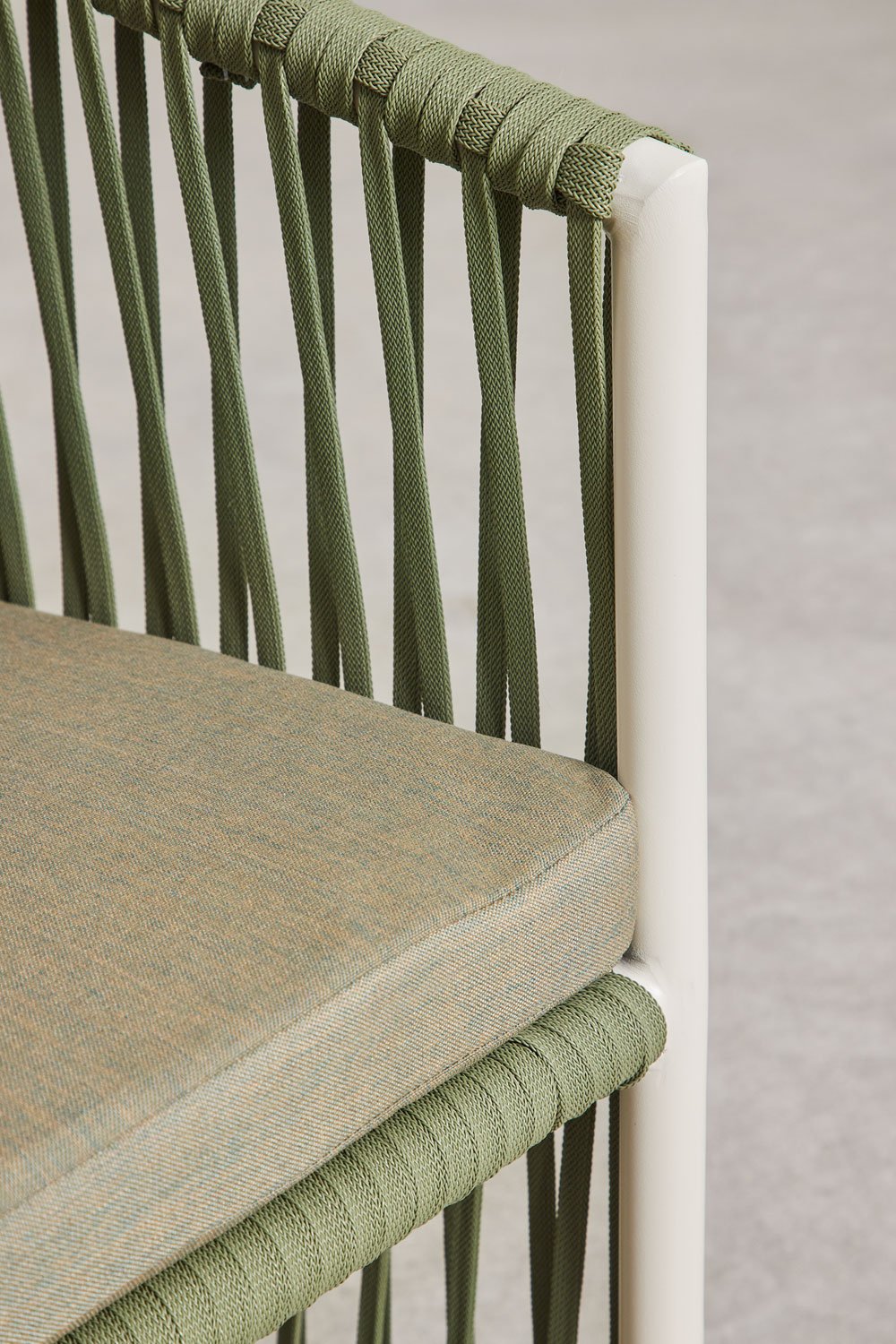 Silla de jardín con reposabrazos en aluminio y cuerda trenzada Sophie, imagen de galer&iacute;a 7