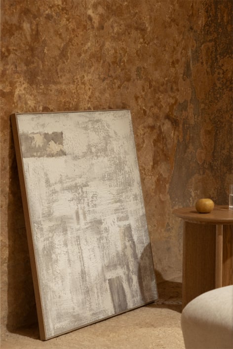 Cuadro Decorativo Pintado a Mano sobre Lino con Relieve de Escayola (80x100 cm) Silvaret