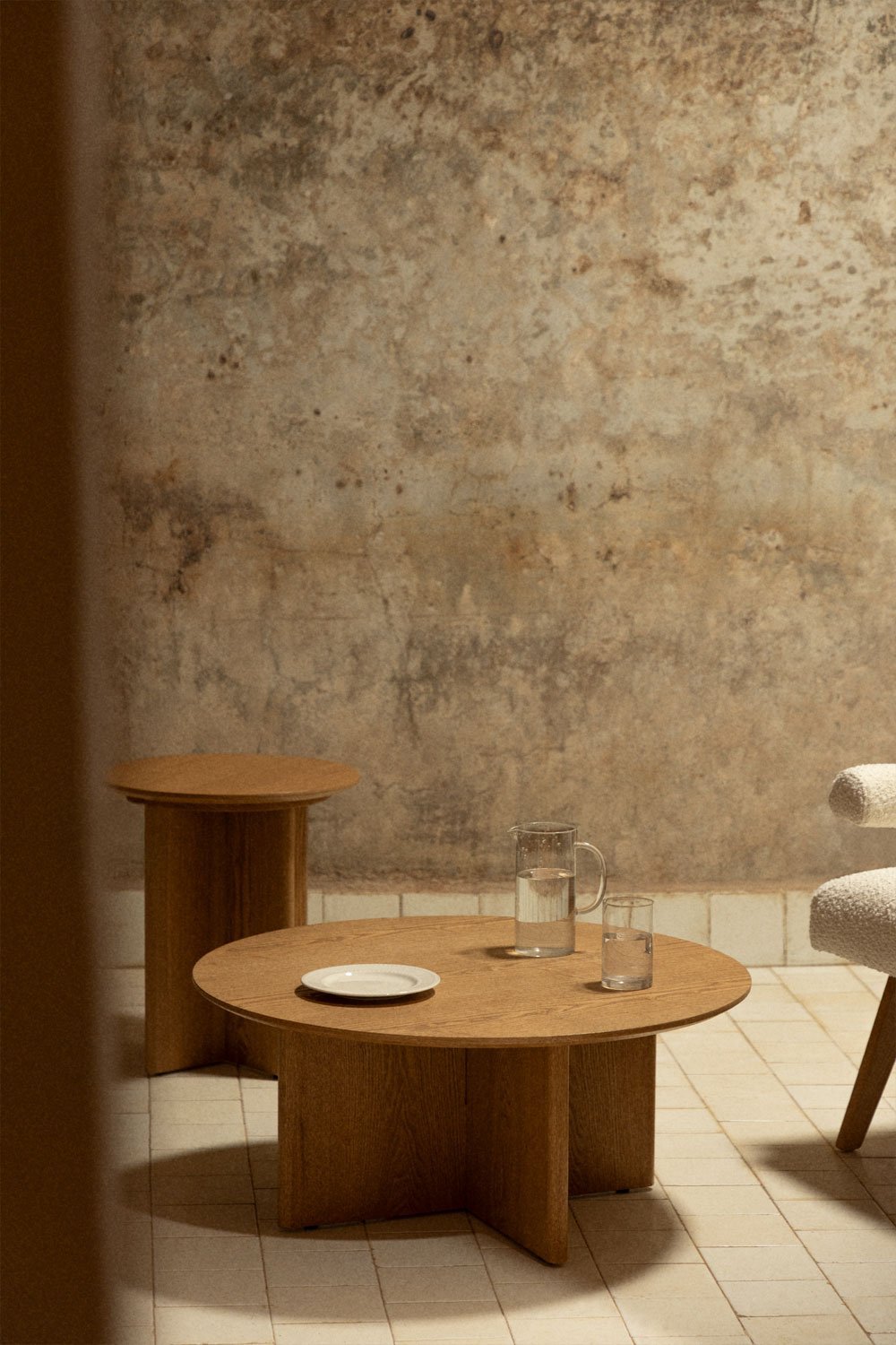 Mesa de centro redonda Ø80 cm en MDF Saonara, imagen de galería 1