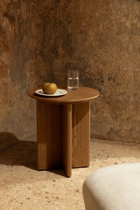 Mesa auxiliar redonda Ø45 cm en MDF Saonara