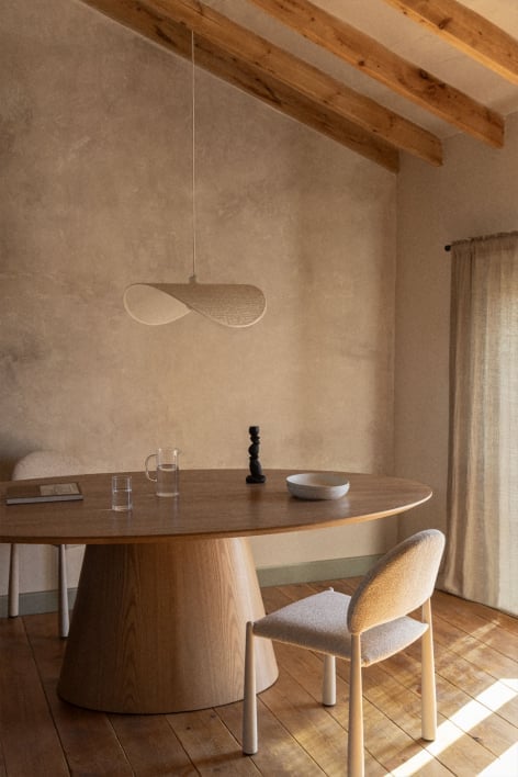 Mesa de comedor ovalada en madera (220x120 cm) Aura - Chapa de Madera de Fresno