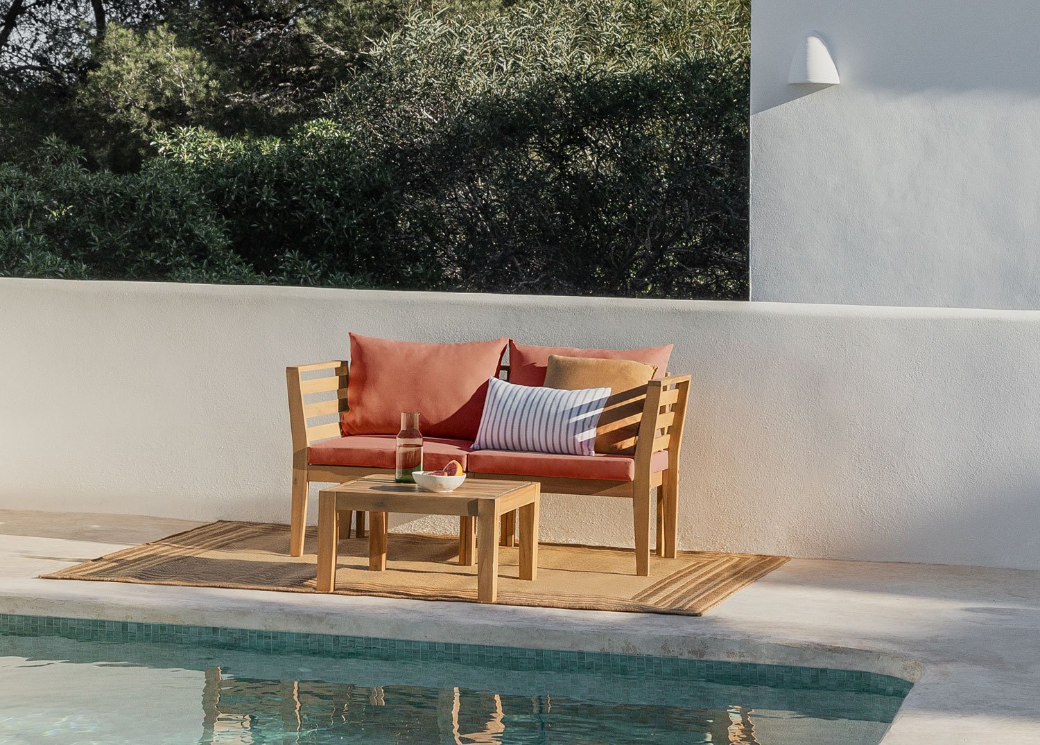 Conjunto de jardín con sofá modular de 2 piezas con reposabrazos y mesa de centro Filips                    , imagen de galería 1
