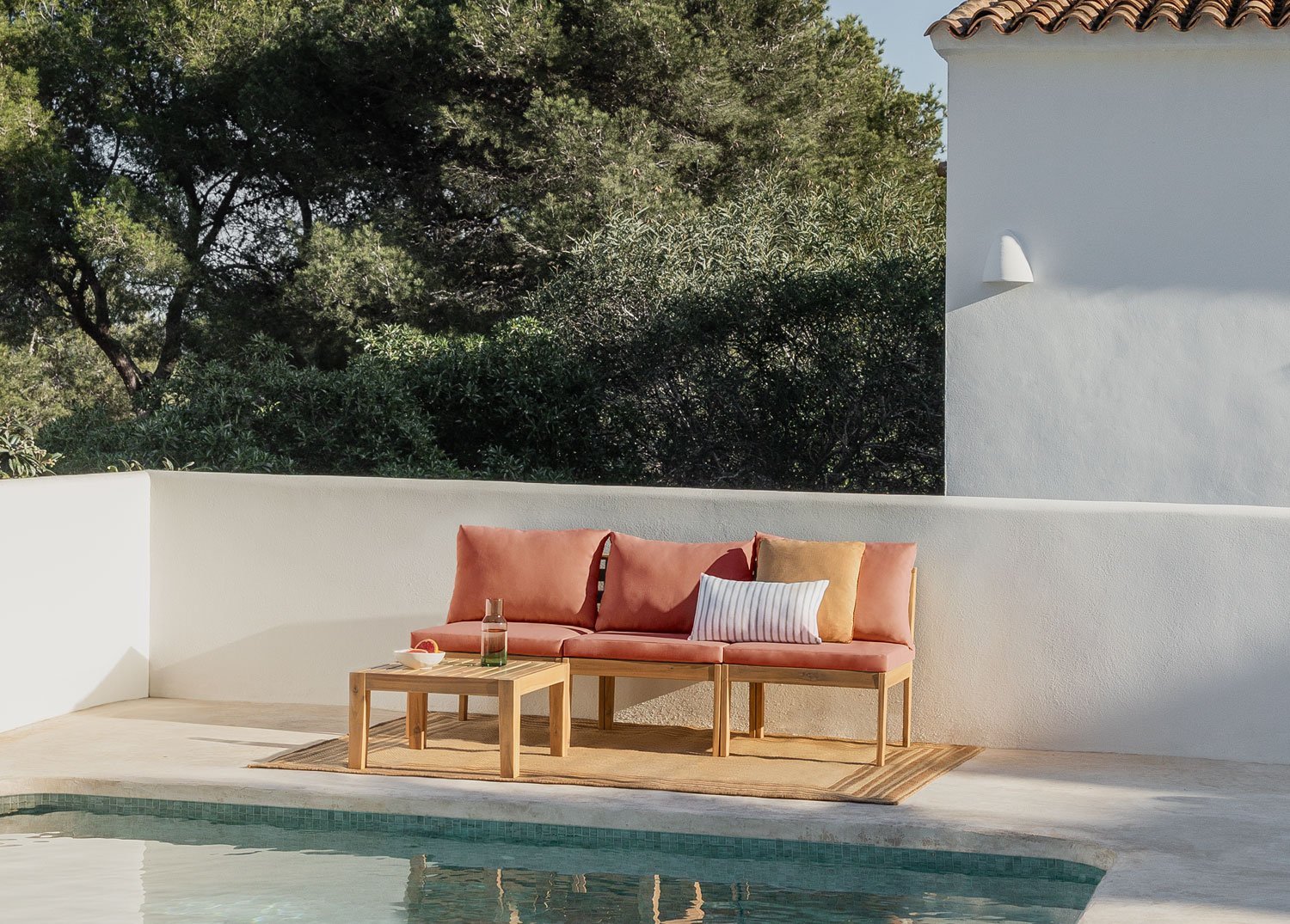 Conjunto de jardín con sofá modular de 3 piezas y mesa de centro Filips              , imagen de galería 1
