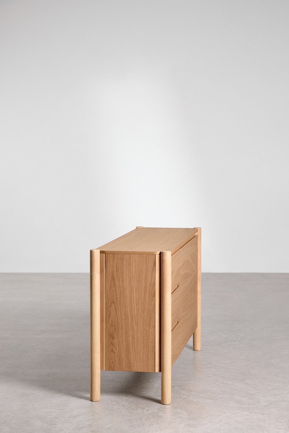 Aparador rectangular 145x45 cm en MDF con chapa de roble Munden, imagen de galería 3