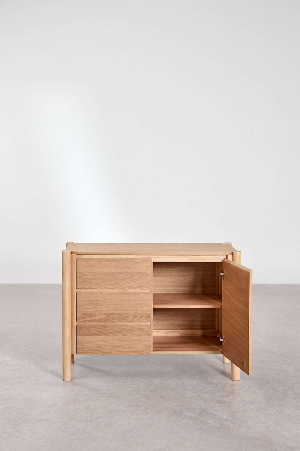 Aparador rectangular 110x45 cm en MDF con chapa de roble Munden, imagen de galería 5