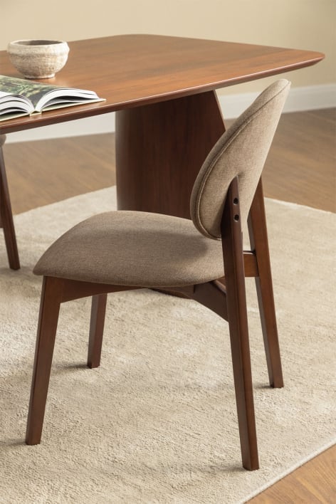 Silla de comedor en madera y tela Yamena