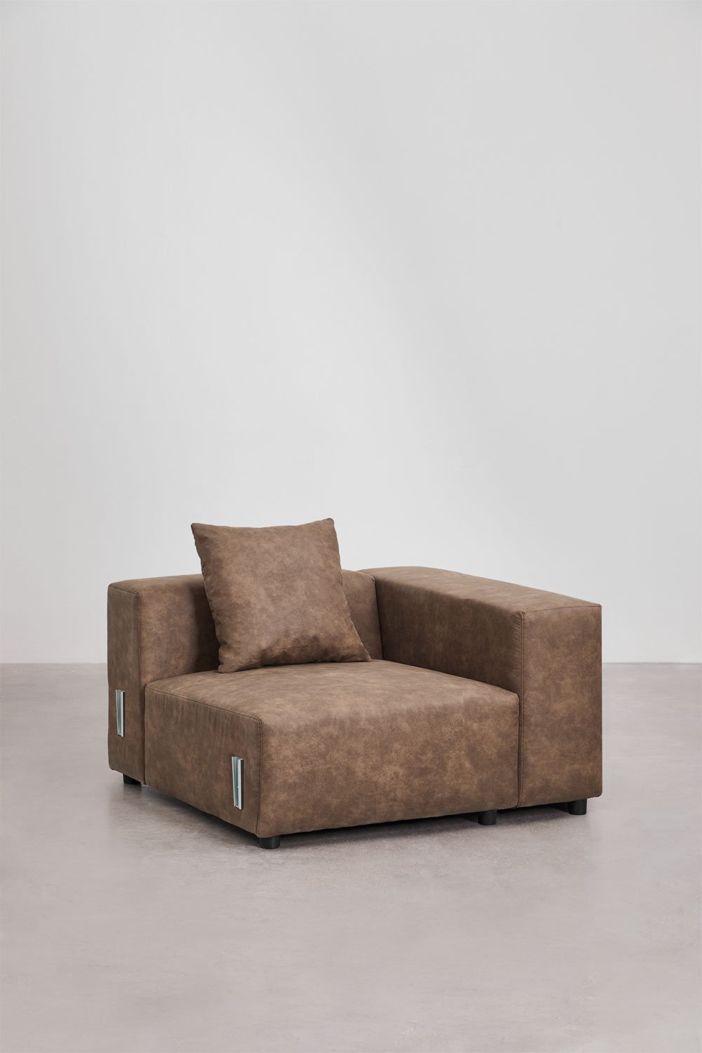 Módulo esquinero derecho 115x113 cm con reposabrazos alto y cojín para sofá modular Bruna , imagen de galería 1