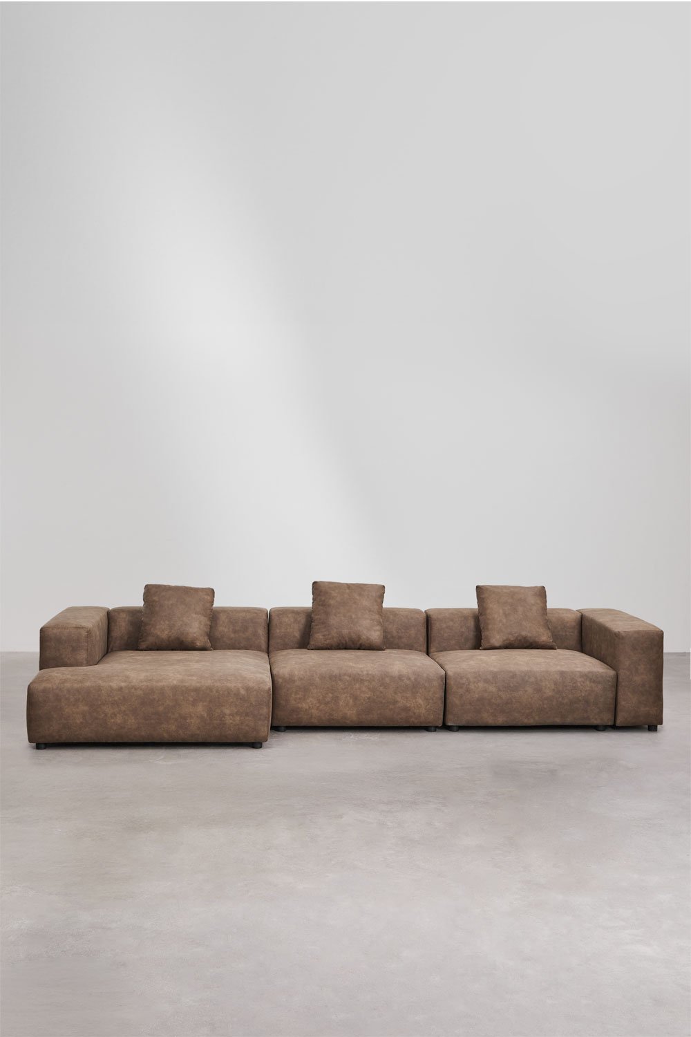 Sofá modular chaise longue izquierdo de 3 piezas ↔︎375 cm con reposabrazos alto Bruna , imagen de galería 4