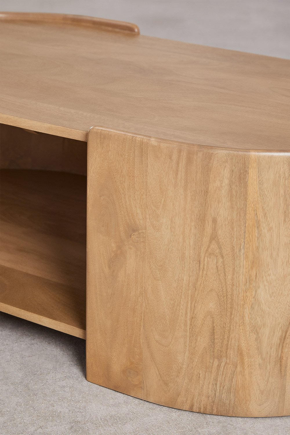 Mesa de centro ovalada 110x60 cm en madera de mango Sidney , imagen de galería 6