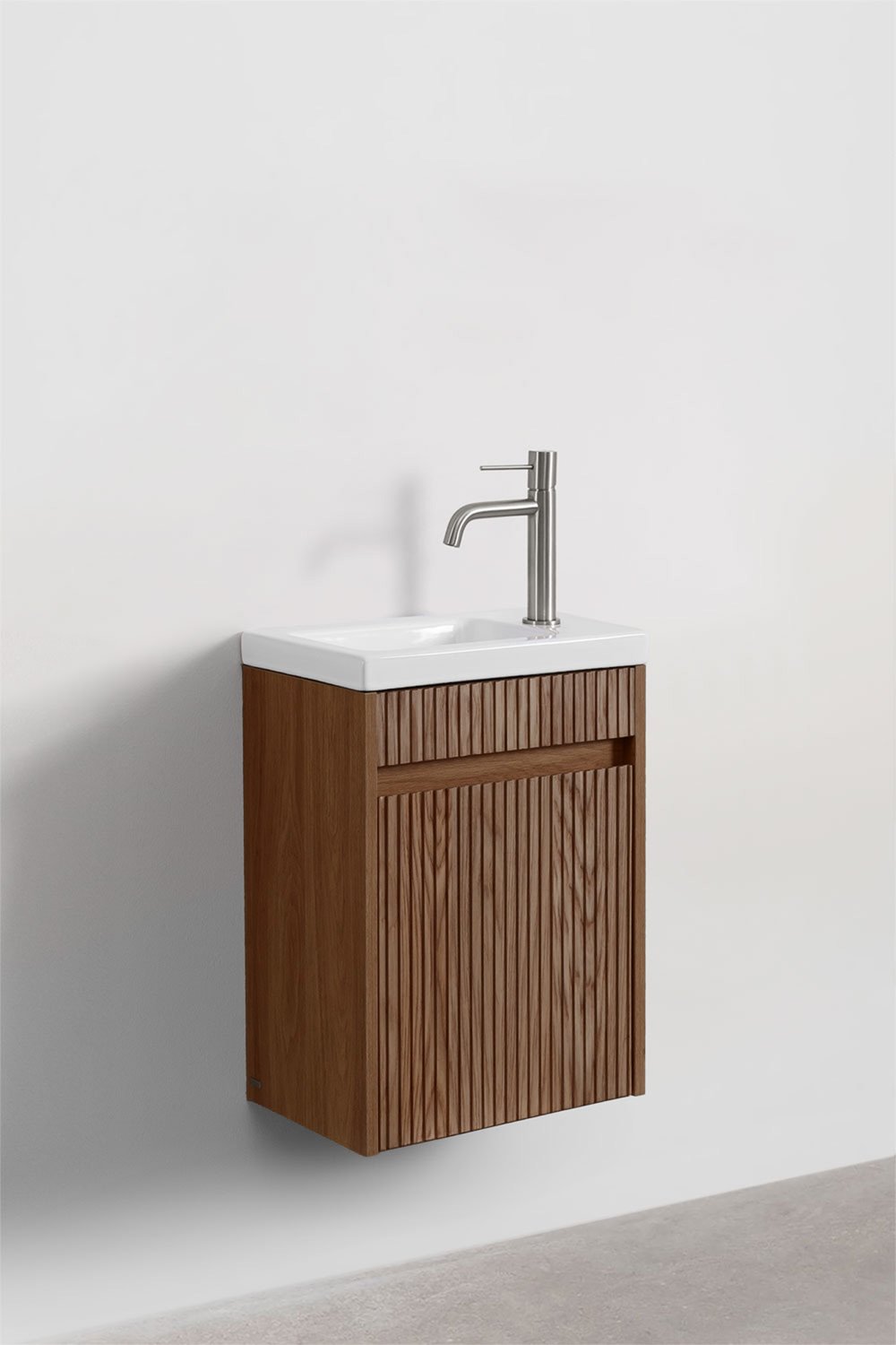 Conjunto de mueble de baño en madera con lavabo integrado Narek , imagen de galería 2
