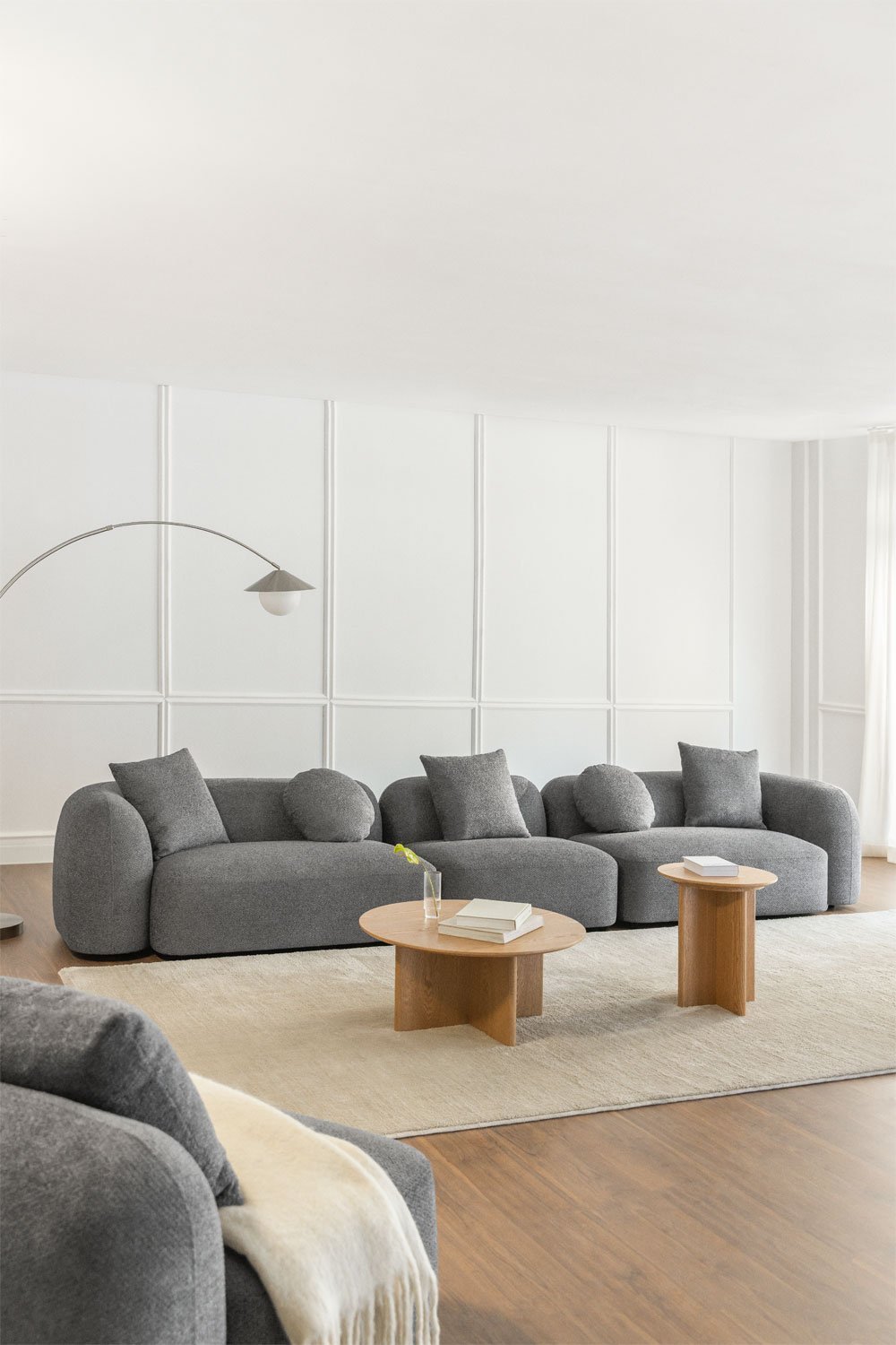 Sofá modular de 3 piezas en chenilla Coco, imagen de galería 1