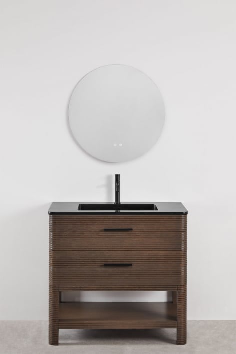 Conjunto de mueble de baño en madera con lavabo integrado Misene