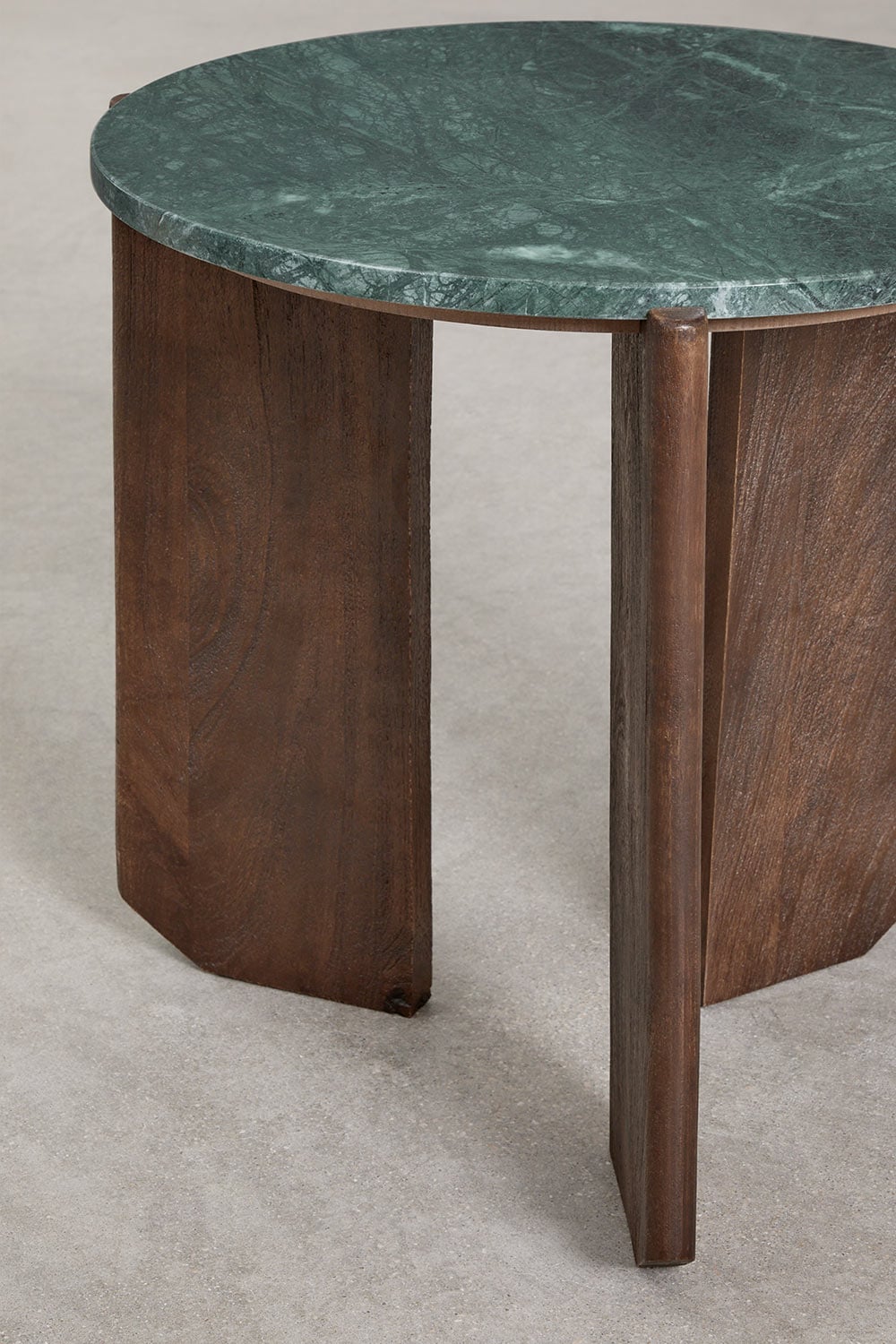 Mesa de centro redonda en piedra natural y madera de mango Lavinia , imagen de galer&iacute;a 5