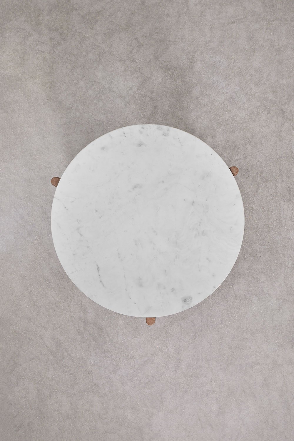 Mesa auxiliar redonda Ø50 cm en piedra natural y madera de mango Lavinia, imagen de galer&iacute;a 7