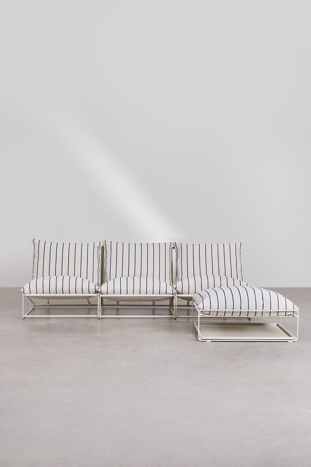 Sofá modular de jardín de 3 piezas y puff convertible Amaro, imagen de galer&iacute;a 4