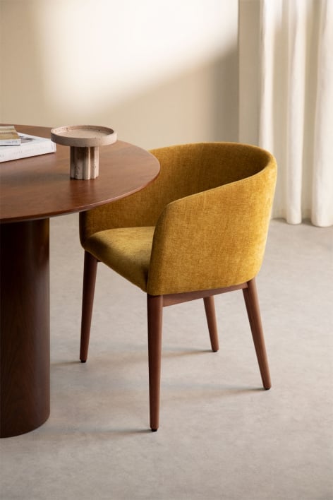 Silla de comedor tapizada con reposabrazos Bunia