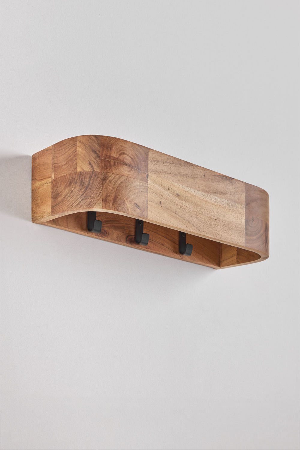 Perchero de pared en madera de acacia Frigia , imagen de galería 3