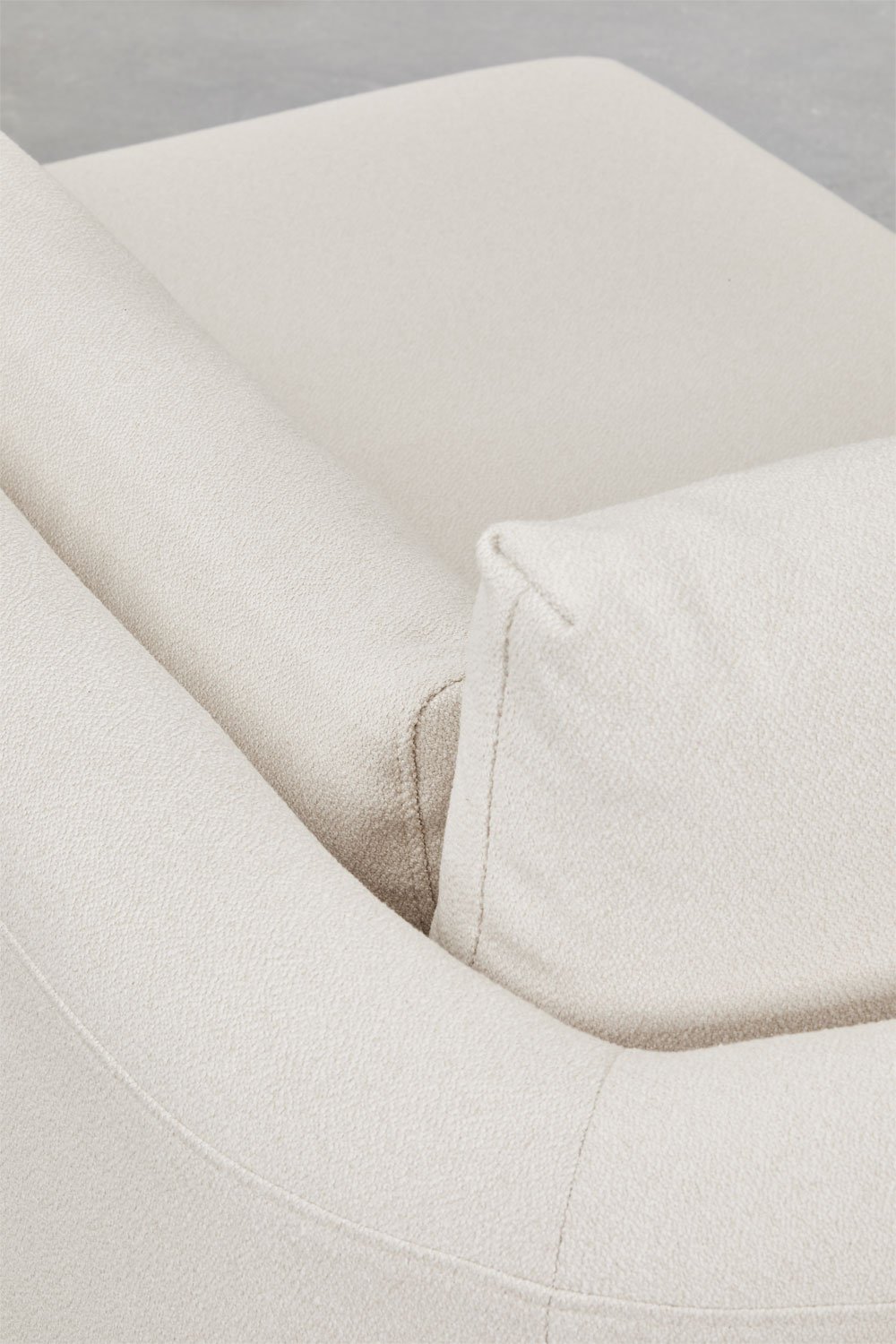 Módulo chaise longue derecho para sofá modular en tela bouclé Artemisa, imagen de galería 2