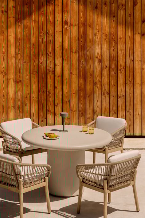 Mesa de jardín redonda en cemento Namara - Ø120 cm