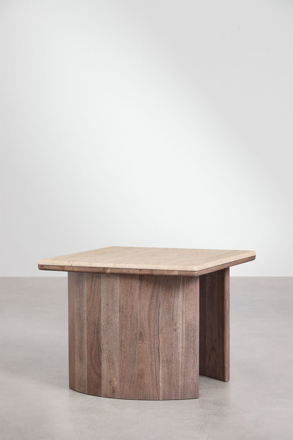 Mesa auxiliar en travertino y madera de acacia Casilda , imagen de galer&iacute;a 4