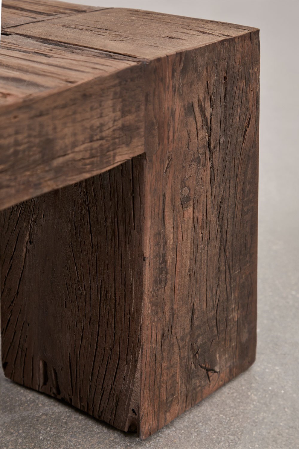 Mesa de centro cuadrada 100x100 cm en madera reciclada Juvira, imagen de galería 5