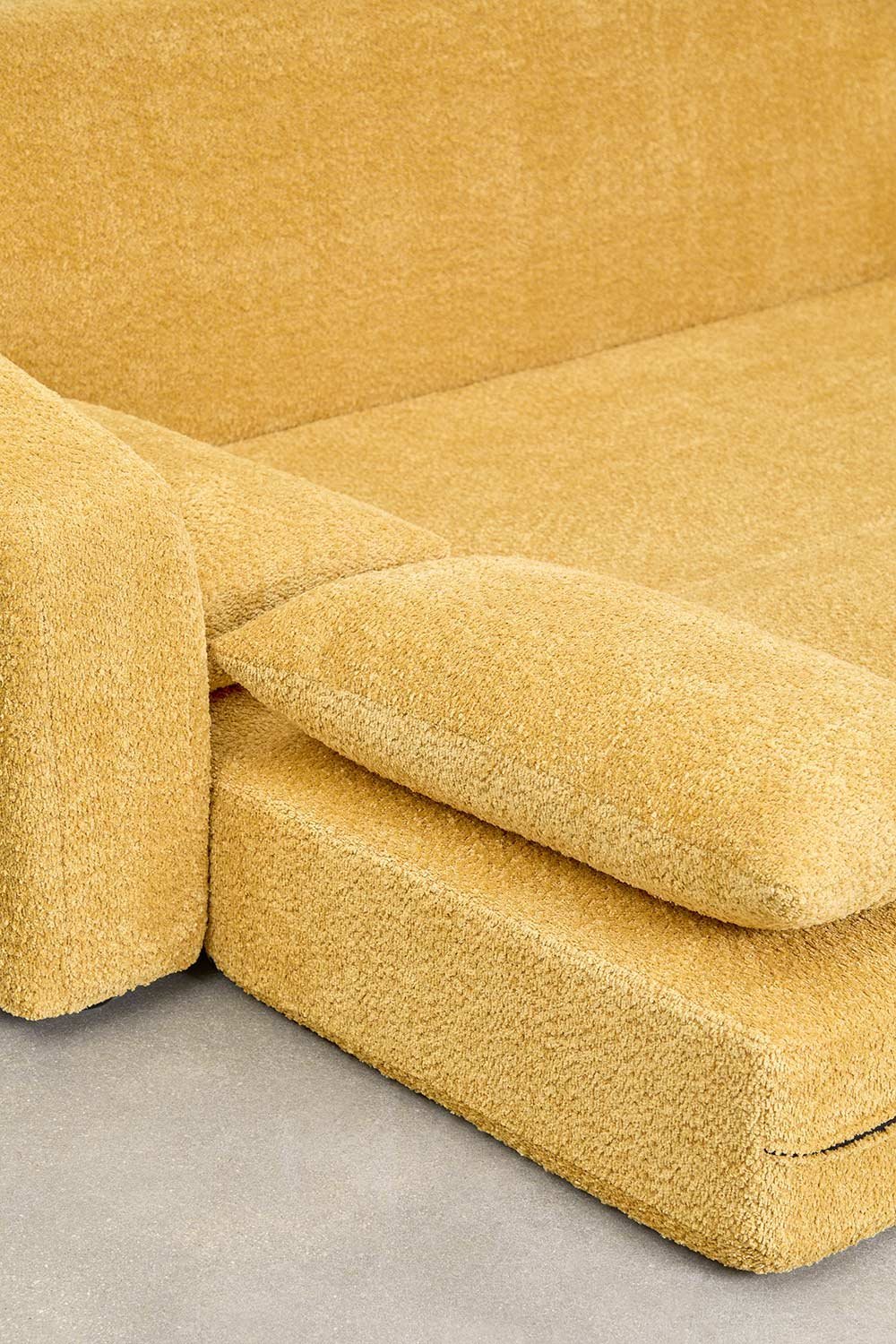 Sofá cama de 3 plazas en tela bouclé Dalila, imagen de galería 10