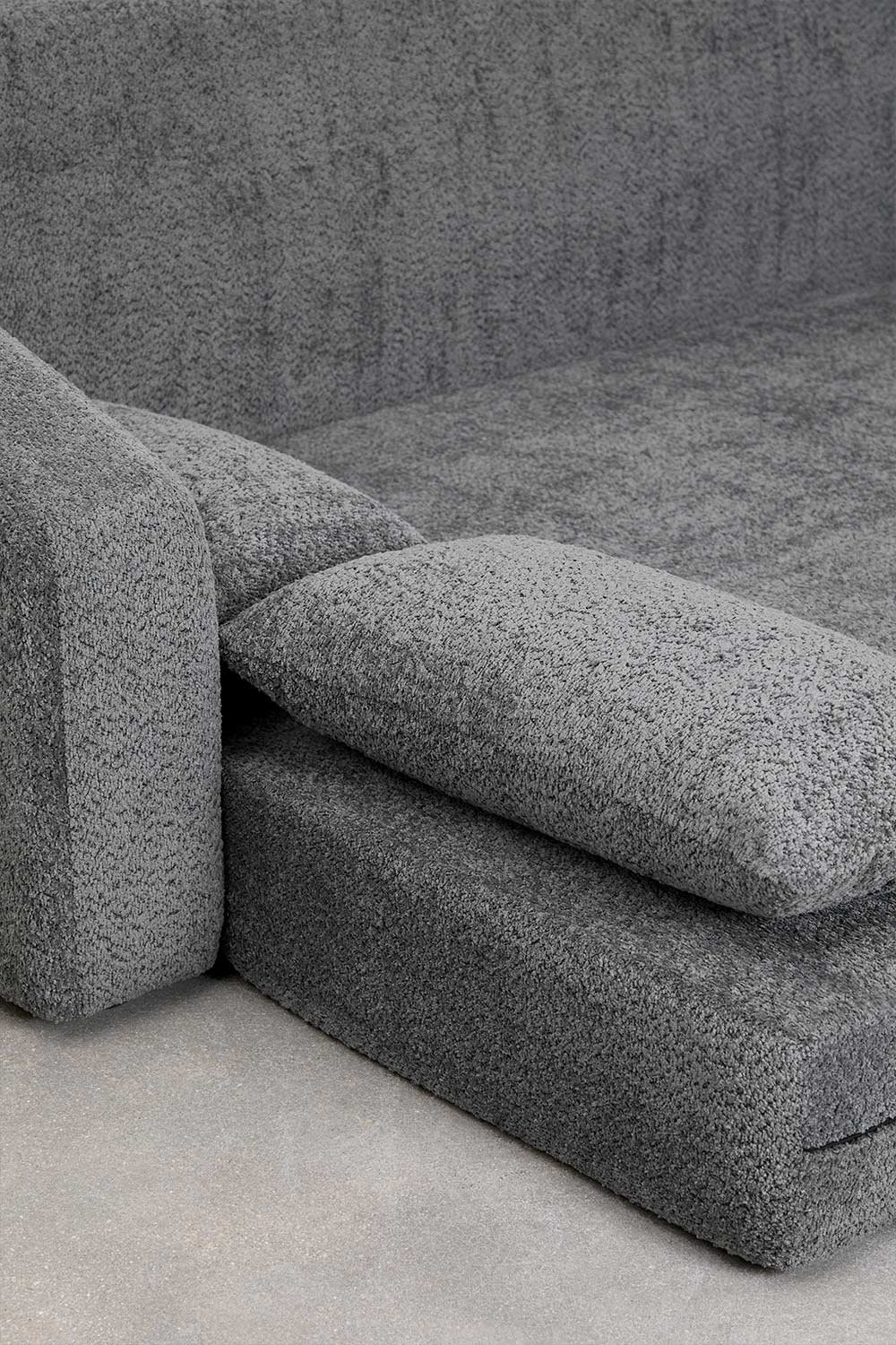 Sofá cama de 3 plazas en tela bouclé Dalila, imagen de galería 11