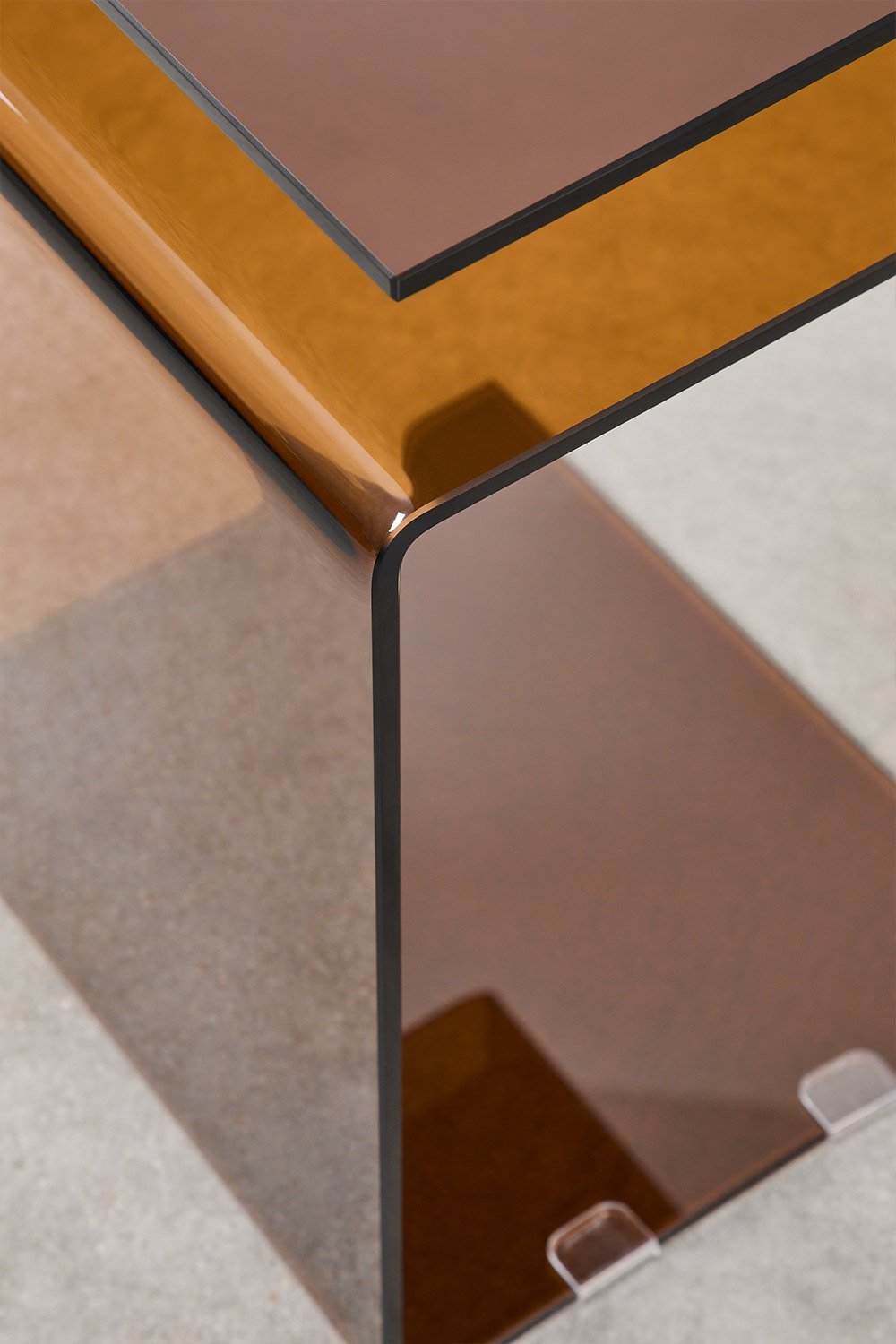 Mesa auxiliar rectangular 40x35 cm en cristal templado Diora, imagen de galería 9