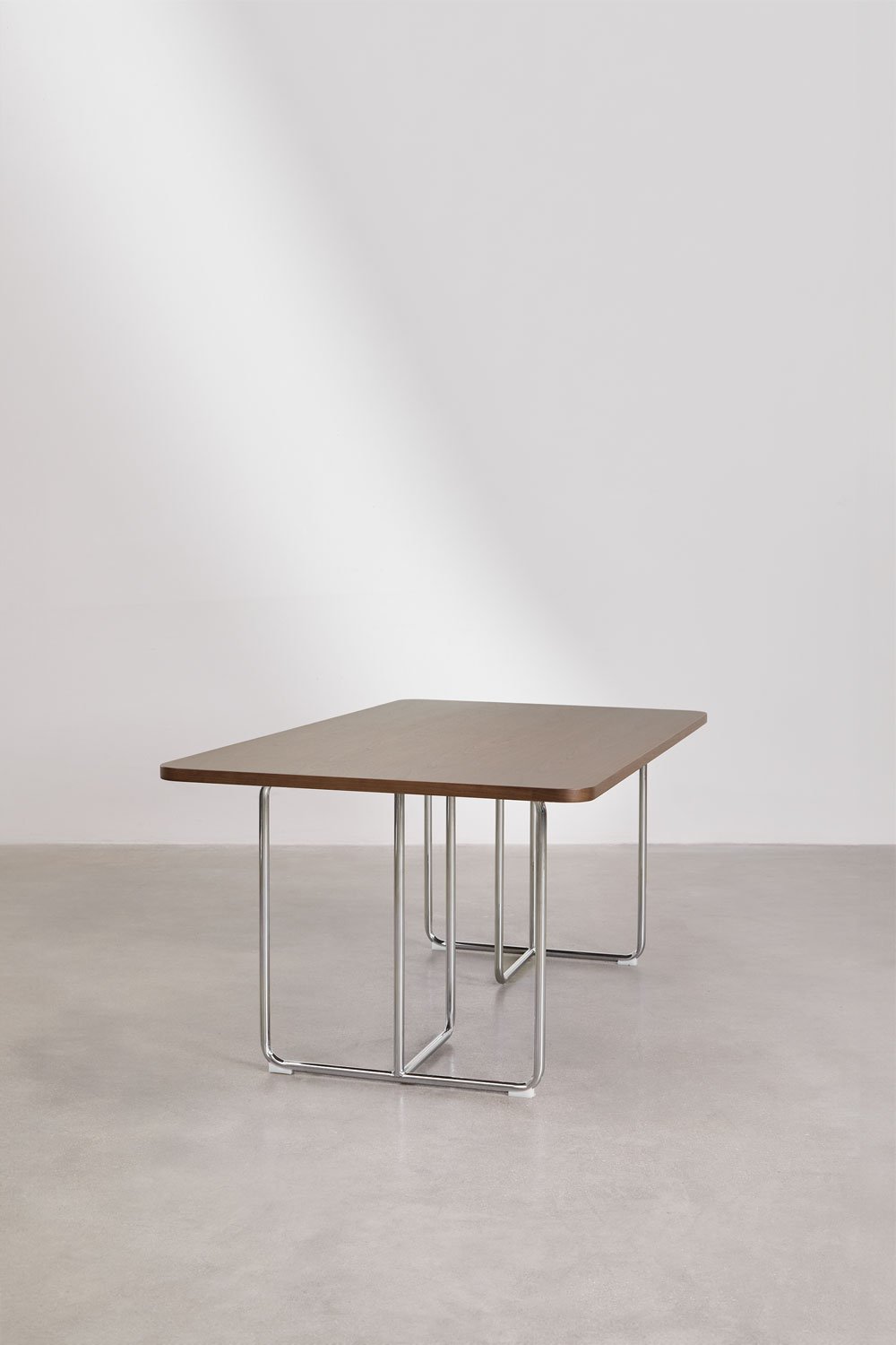 Mesa de comedor rectangular en MDF y acero inoxidable Tento, imagen de galería 4