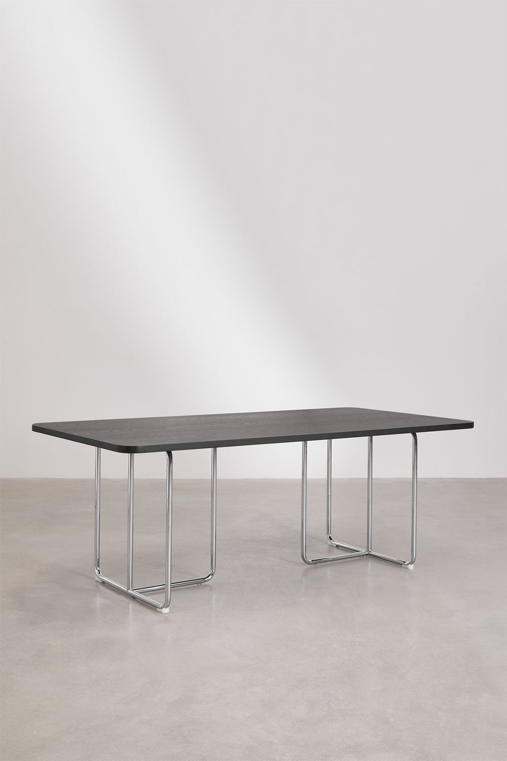 Mesa de comedor rectangular en MDF y acero inoxidable Tento, imagen de galería 2