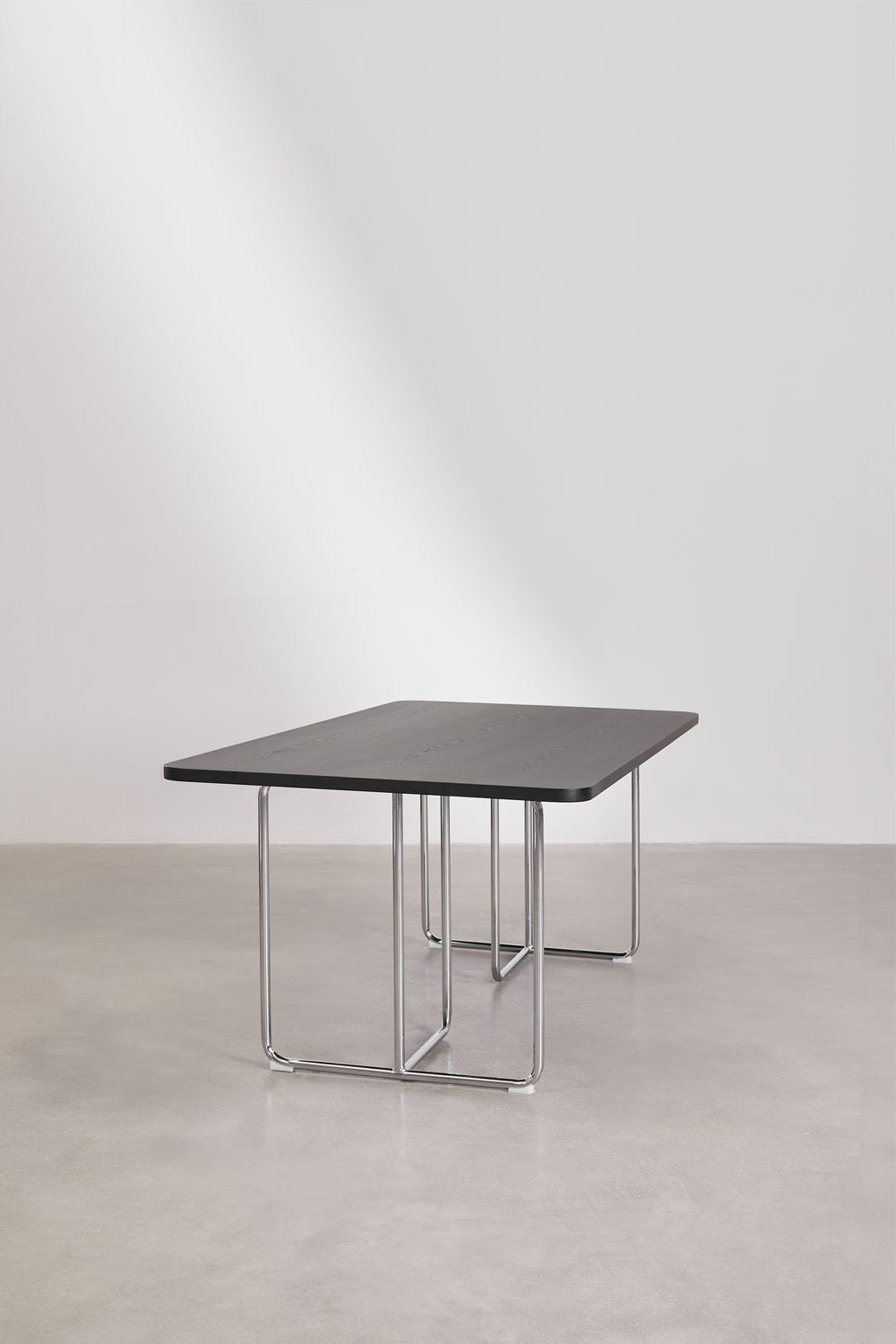 Mesa de comedor rectangular en MDF y acero inoxidable Tento, imagen de galería 3