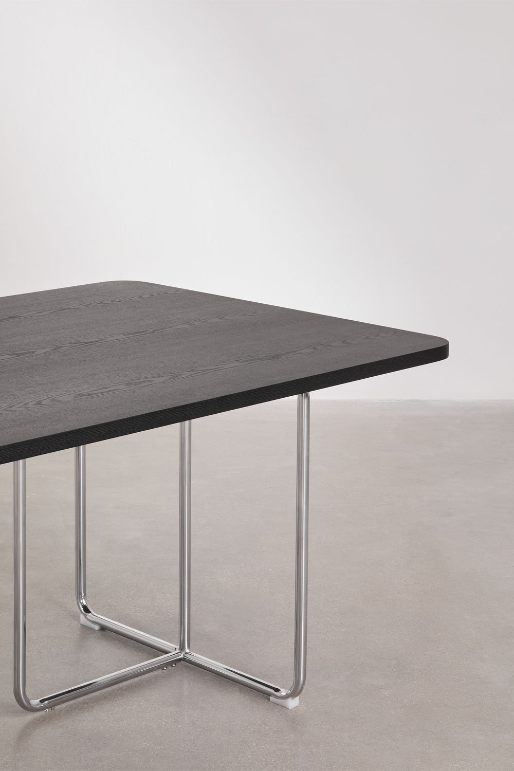 Mesa de comedor rectangular en MDF y acero inoxidable Tento, imagen de galería 4