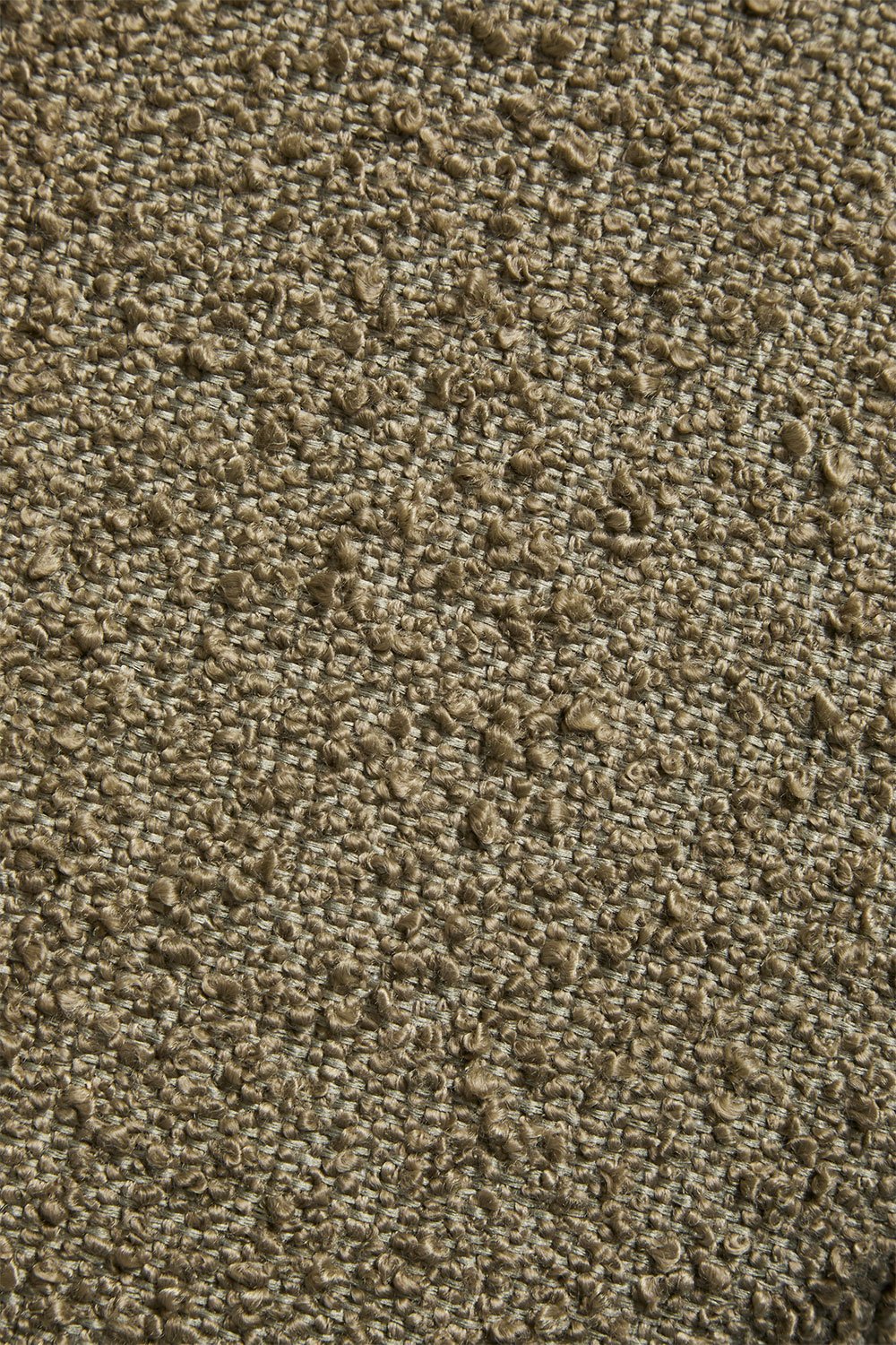 Pack de 2 taburetes altos 75 cm en madera de roble acabado natural y tela bouclé verde army Manila, imagen de galería 7